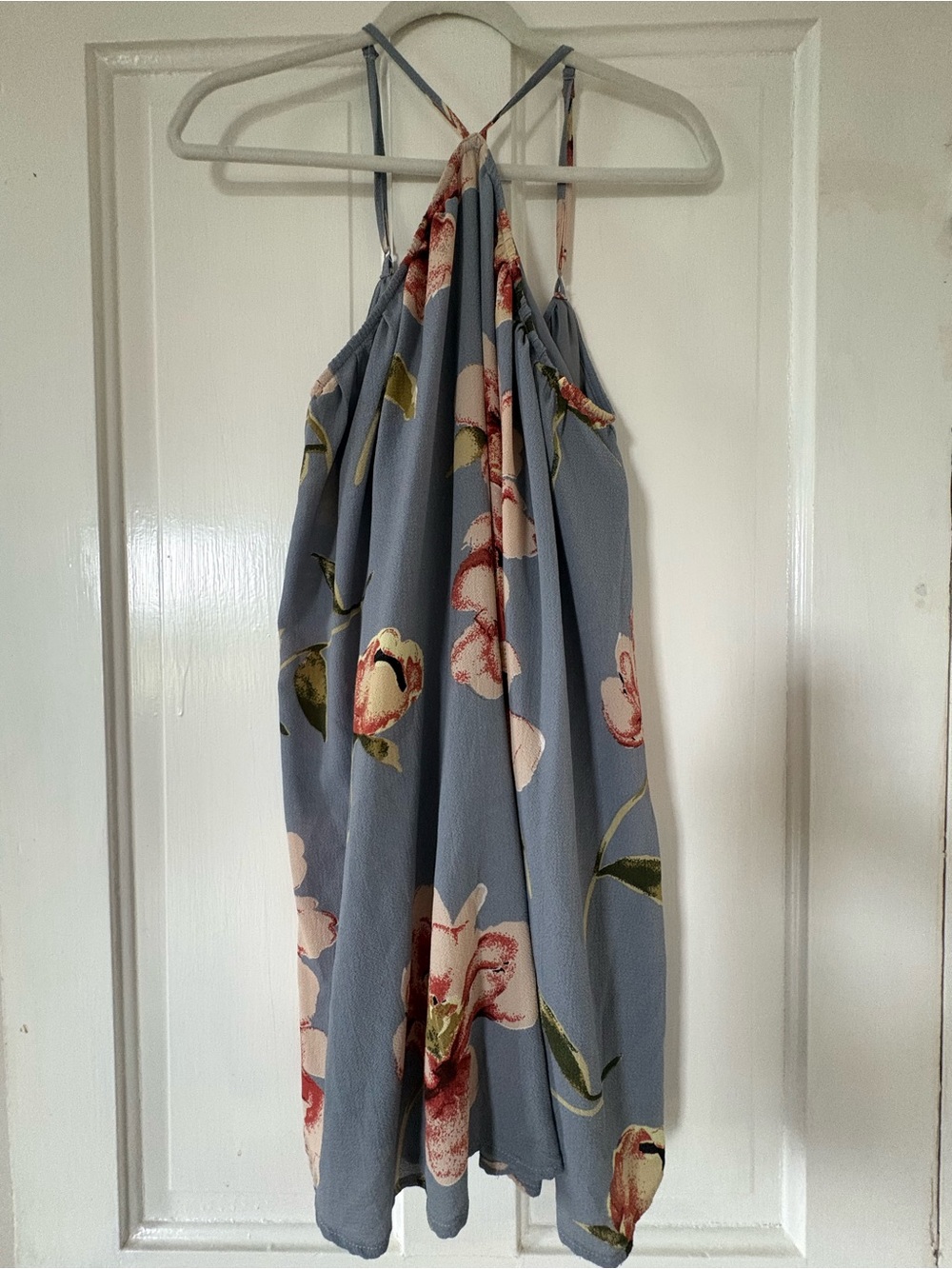 Umgee Slate Blue Floral Halter Sundress
